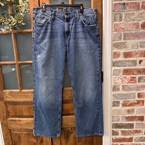 Bullhead Denim Mens‎ Jeans 36x30 Slim Straight Blue Distressed Wash Y2K 90s